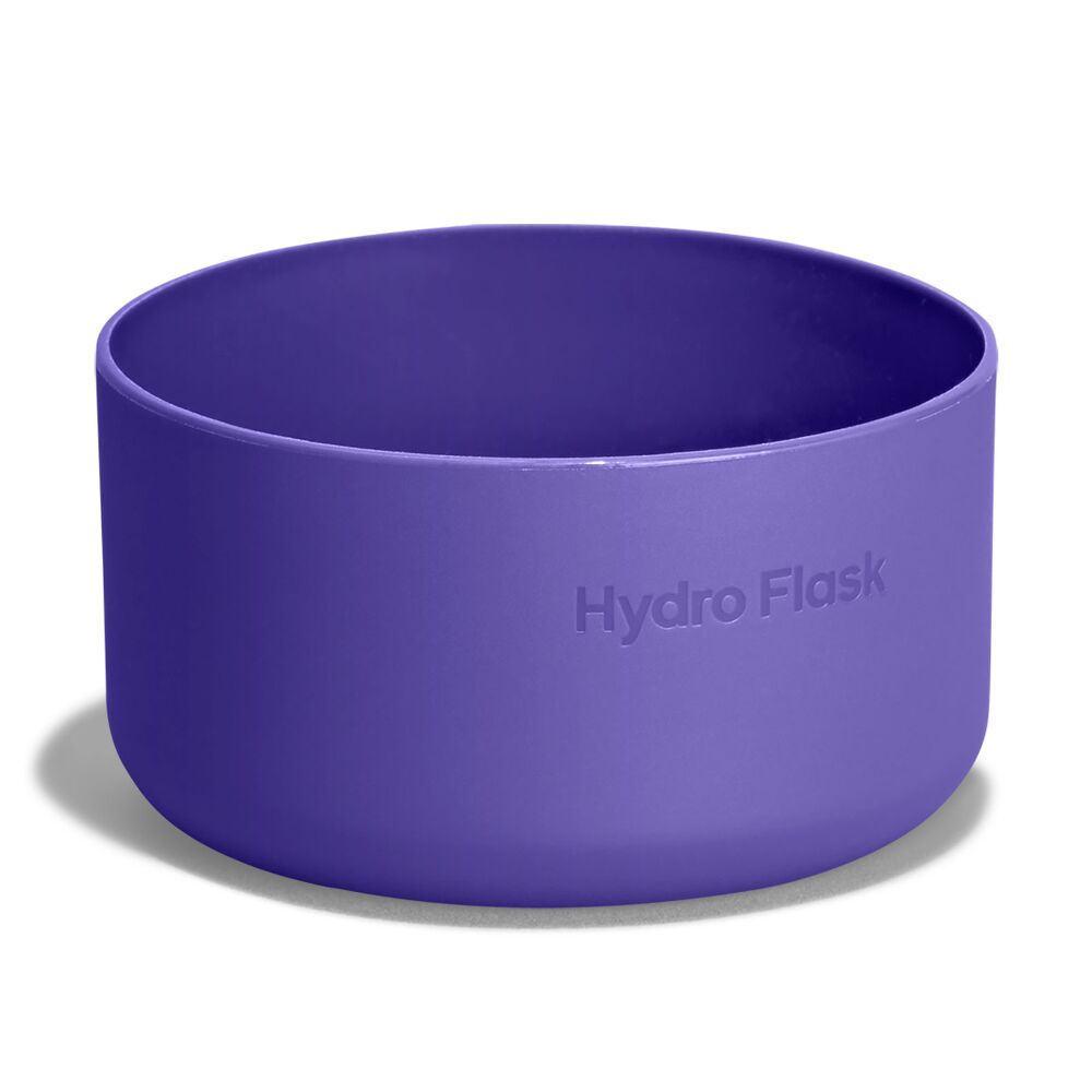 Purple Hydro Flask bowl with smooth rounded sides, matte finish, slightly thicker rim, and embossed brand name on the side.
