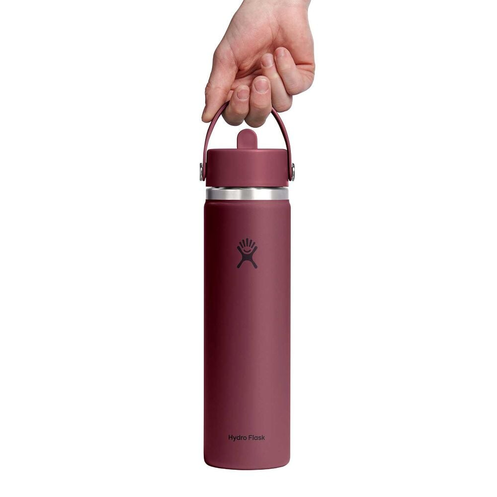 24 oz Wide Mouth with Flex Straw Cap - Burgundy