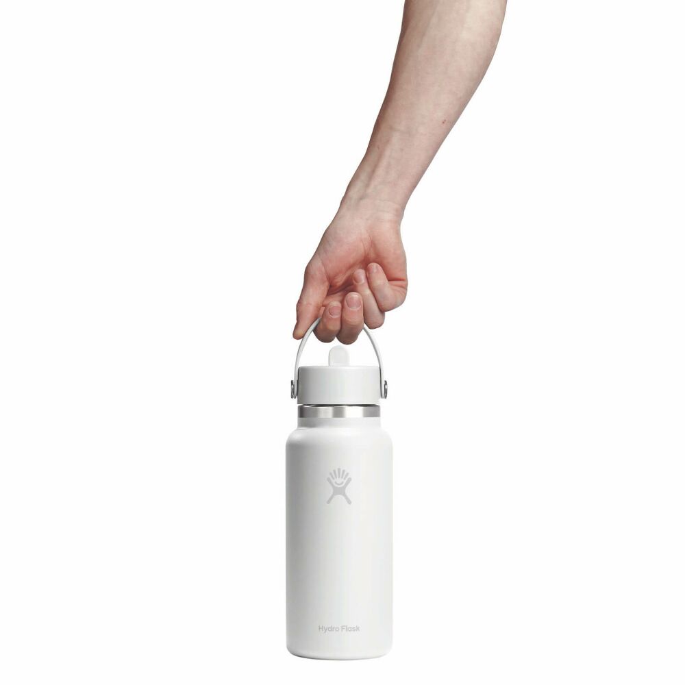 32 oz Wide Mouth with Flex Straw Cap - White