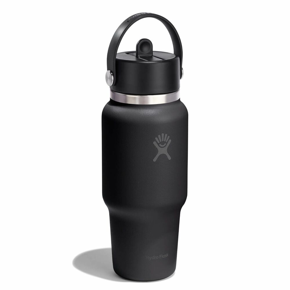 24 oz Travel Bottle with Flex Straw Cap - Black